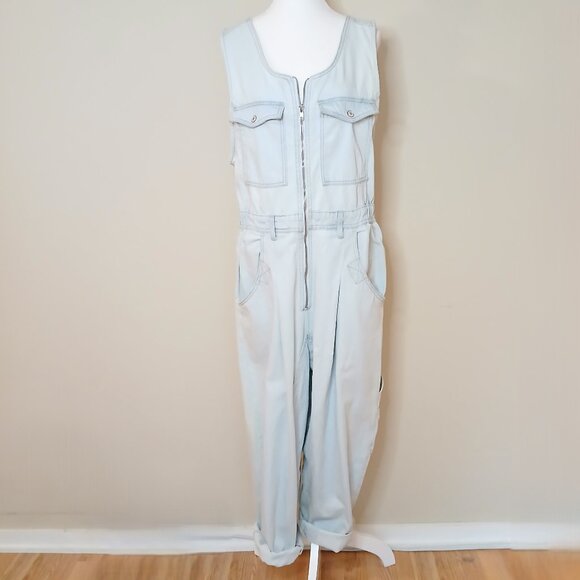 Free People We The Free Cloud Nine Relaxed Fit Jumpsuit Size Large - Picture 4 of 10